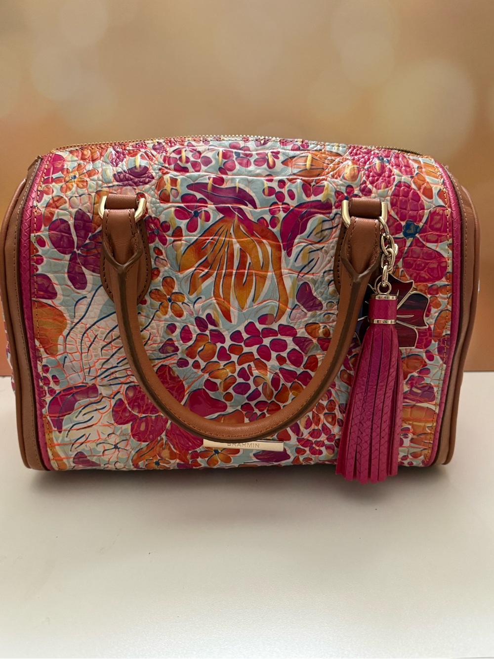 Brahmin Stacy Neon Floral Freehand